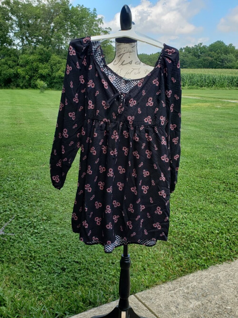 New long sleeve floral peasant dress Large #181 - Picture 3 of 11